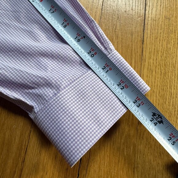 Brooks Brothers Size 17 2/3 Purple Gingham Regent Non-Iron Cotton Dress Shirt - Picture 8 of 12